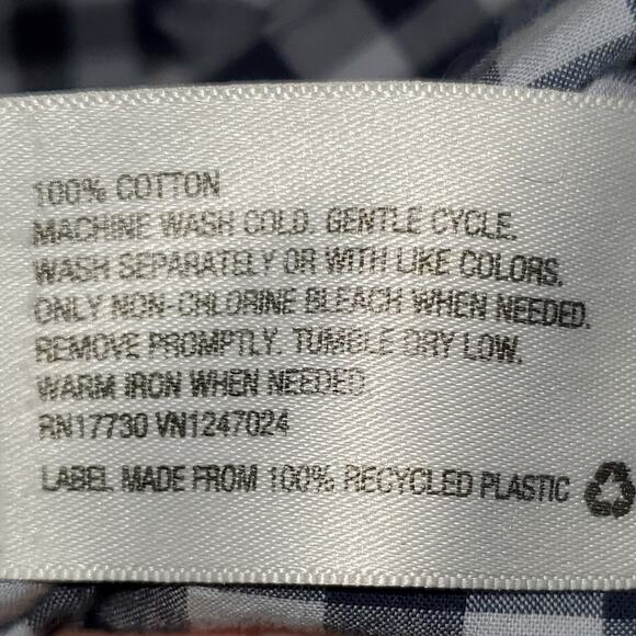 Merona Gingham Plaid Long Sleeve Button Down Shirt Size XL - Picture 5 of 6